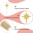 thumbnail image 3 of Uxcell Little Star Cupcake Toppers, Sparkle Star Cupcake Picks Birthday Cake Decoration Gold 50, 3 of 7