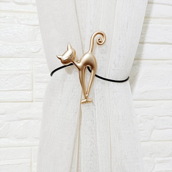 SJYYTT 1Pc Cat Curtain Tiebacks,Tie Backs Curtain Holder Curtain Holdbacks Cute Magnetic Curtain Tiebacks Animal Decorative Curtain Tie Curtain Decorative Rope Holdbacks for Home