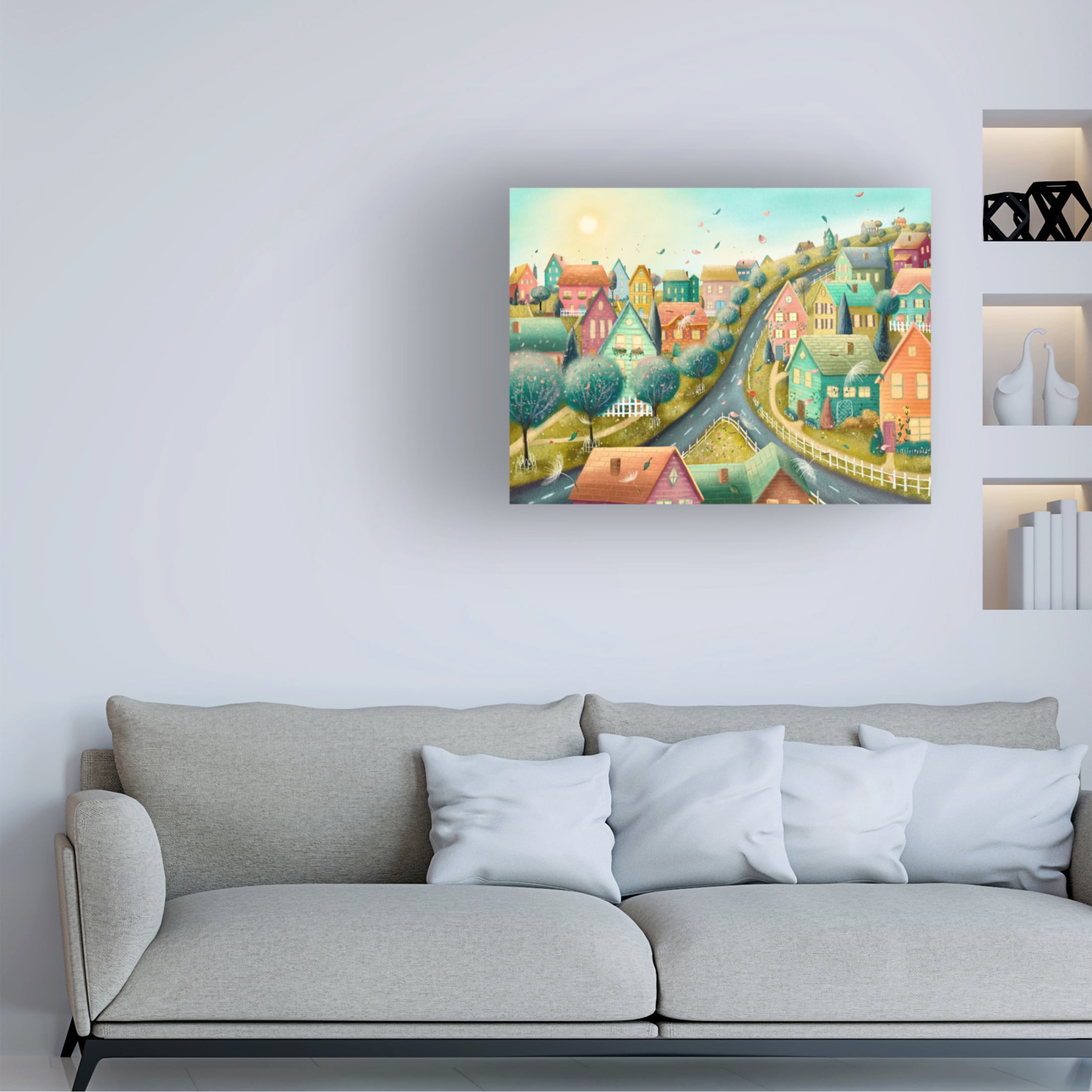 Canvas Wall Art - Christine Rotolo 'Spring Neighborhood' Wall Art for Living Room, Bedroom, or Office Décor by Trademark Fine Art - 24 x 18 Inches