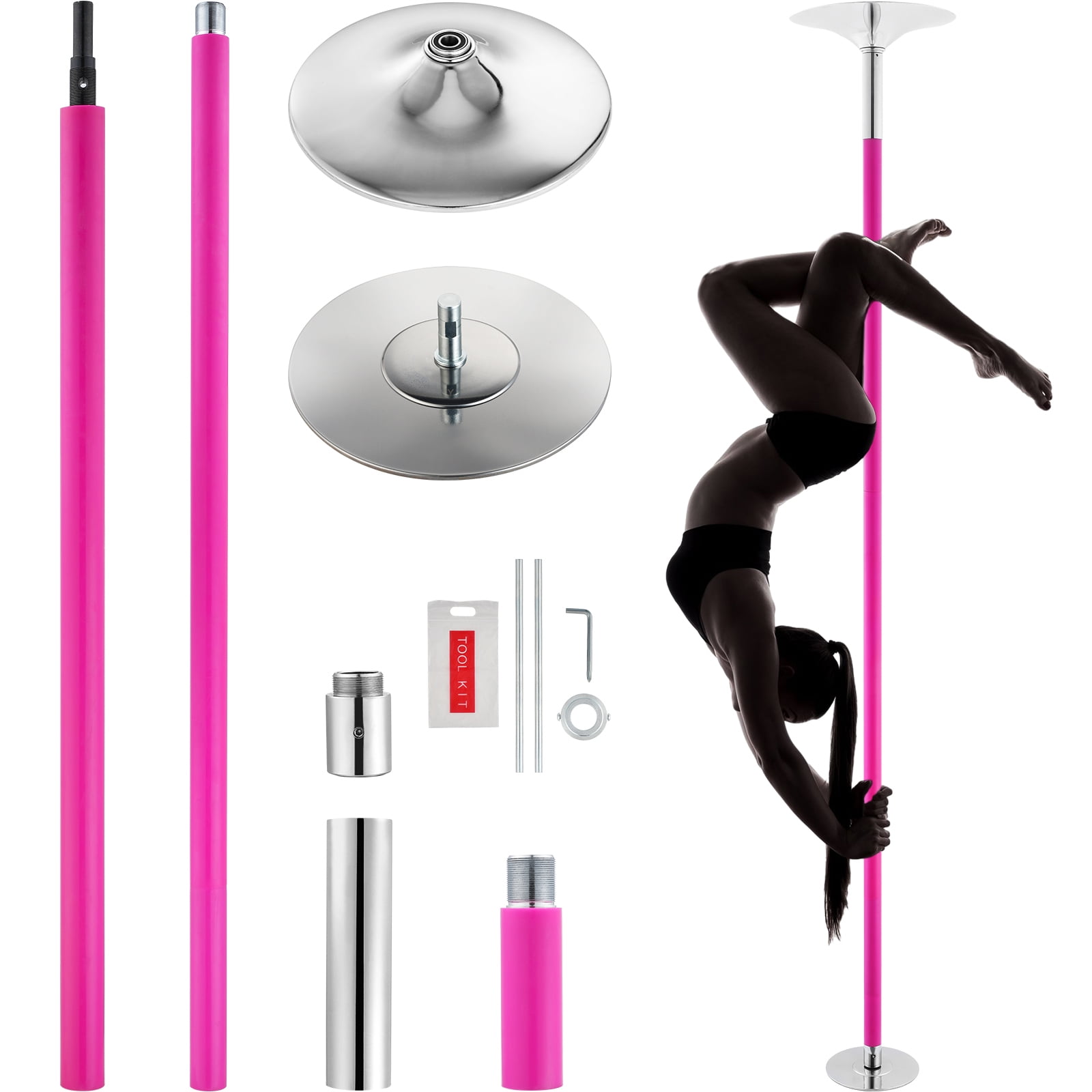 HBOKIT Stripper Pole Spinning And Static Dance Pole Portable Removable
