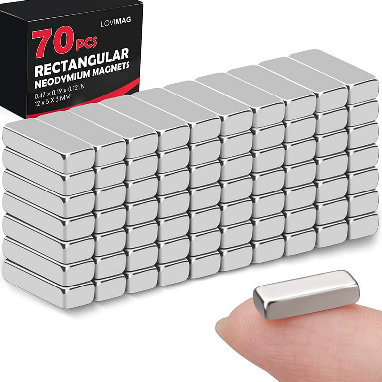 DIYMAG Strong Neodymium Magnets Bars, 70 Pcs Small Rare Earth Bar Magnets.  