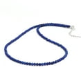 thumbnail image 6 of Gempires Lapis Lazuli Beaded Choker Necklace for Women, 3 mm Beads, 18 inch Adjustable Silver Plated Chain, 6 of 6