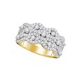 thumbnail image 1 of 14kt Yellow Gold Womens Round Pave-set Diamond Contoured Strand Cocktail Band 1.00 Cttw, 1 of 1