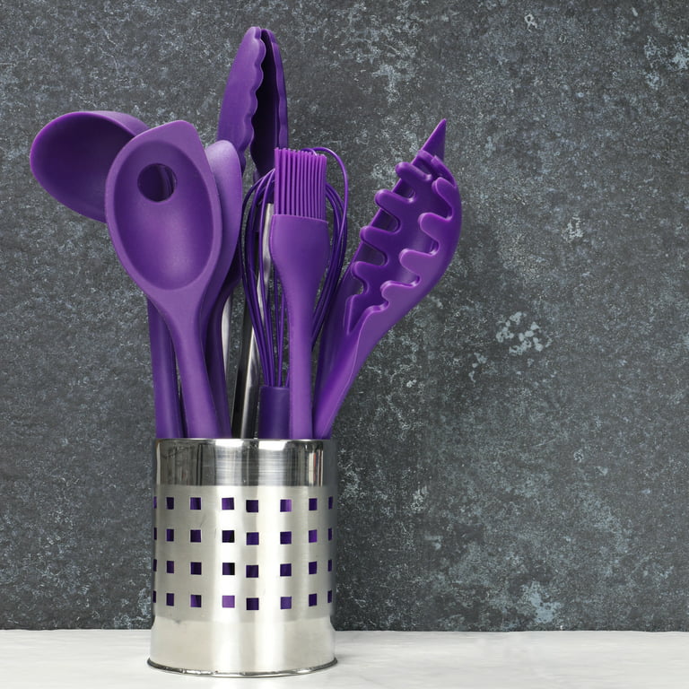 Purple Cook and Serve Melamine Utensils, 12-Pcs Set
