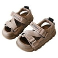 thumbnail image 4 of Caqnni Boys Double Adjustable Strap Lightweight Sandals (See More Colors and Sizes) Casual Sandals Beach Shoes Boys Summer Sandals (Brown,11), 4 of 7