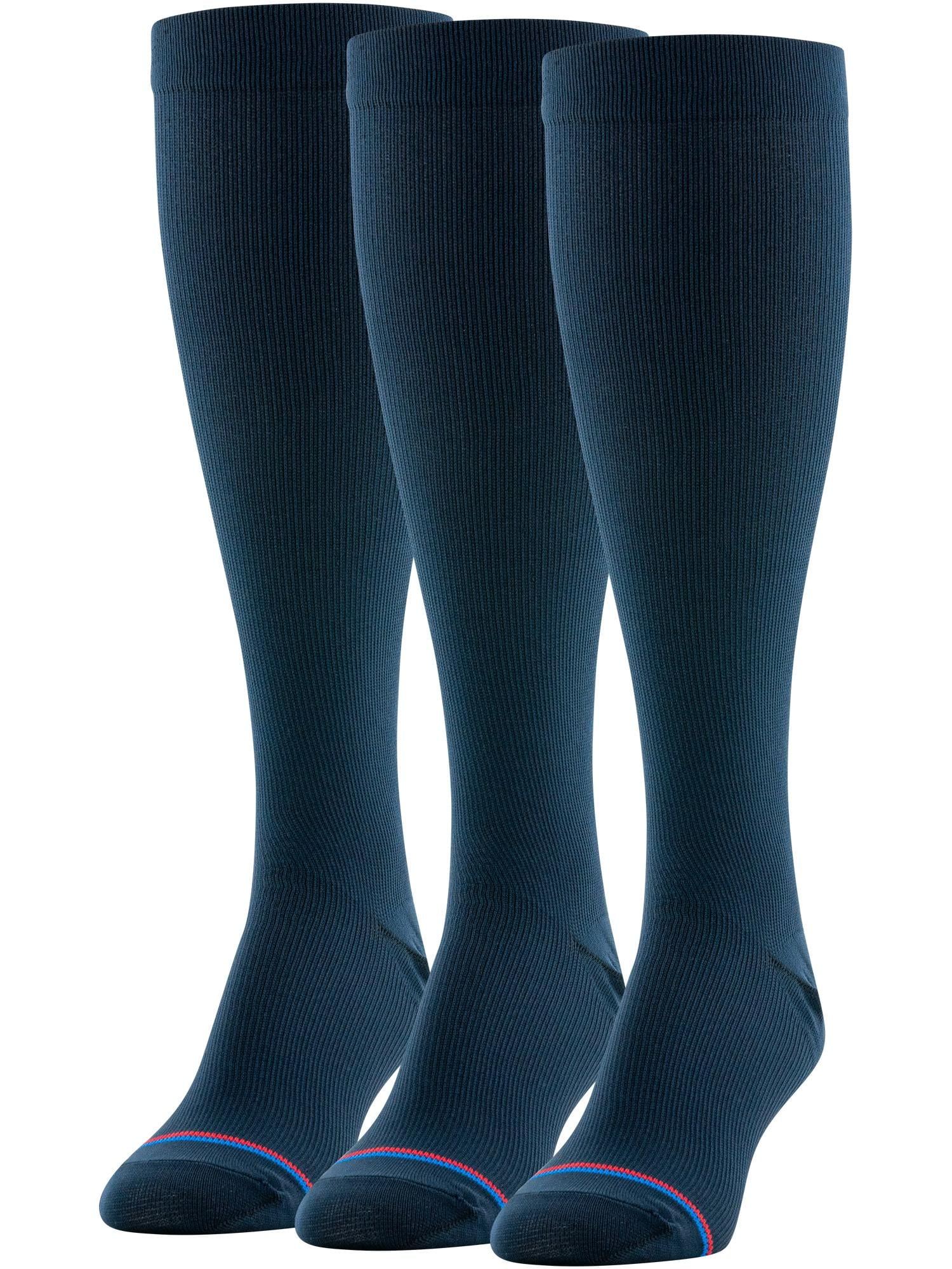 (2 pack) MediPeds Women's Mild Compression Knee High Support Socks, 3 Pairs