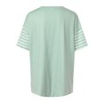 thumbnail image 4 of GEWSEY Summer Tops Trendy Oversized 2025 Crewneck Casual Color Block Striped Womens Shirts Blouses (Light Green, M), 4 of 9