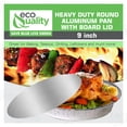 thumbnail image 7 of EcoQuality [150 Pack] - 9 Inch Disposable Round Aluminum Foil Take-Out Pans with Board Lids Set - Disposable Tin Containers, Perfect for Baking, Cooking, Catering, Cake Pans, Parties, Restaurants, 7 of 7