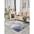 thumbnail image 6 of Amazing Rugs, LLC. "Zara Contemporary" Washable Super Soft Area Rug with Abstract Design Blue/Yellow/Grey 2' x 3' Abstract 0.76 - 1 inch Stain, 6 of 10