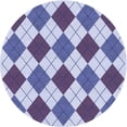 thumbnail image 1 of Ahgly Company Indoor Round Patterned Deep Periwinkle Purple Area Rugs, 3' Round, 1 of 6