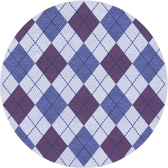 Ahgly Company Indoor Round Patterned Deep Periwinkle Purple Area Rugs, 3' Round