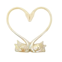 Ivory double swan heart cake top backdrop 5.5 inch tall 5.5 inch wide 12 count