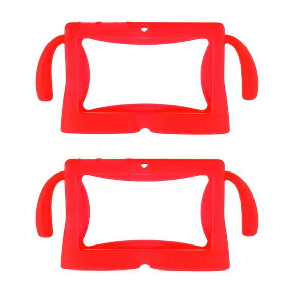 2pcs 7 Inch Silicone Gel Cover Case for Q88 Kids Children Tablet PC (Rose Red)