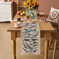 thumbnail image 2 of Blue Ocean Whales Table Runner 120 Inches, Retro Coastal Underwater Animal Brown Bed Runner Dresser Scarves Tabletop for Indoor Outdoor Parties/Ceremony/Banquet, 13"x 120", 2 of 8