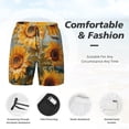 thumbnail image 6 of Picia Sunflower Field Art pattern Mens Swim Trunks with Compression Liner Stretch Beach Shorts Quick Dry with Zipper Pockets No-Chafing Board Shorts-X-Large, 6 of 9