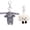 Grey, variant on Cute Keychain Bunny Plush Rabbit Key Chain Smiling Cloud Keychains Women Bag Purse Backpack Charms