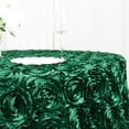 thumbnail image 2 of Efavormart 120" Hunter Emerald Green Grandiose 3D Rosette Satin Round Tablecloth For Wedding Party Event Decoration, 2 of 11