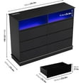 thumbnail image 2 of TEQIN 6 Drawer Dresser for Bedroom,Closet Organizer,Wide Chest of Drawers with Charging Station and LED Lights, Modern Storage Dresser TV Stand for Living Room, 2 of 6