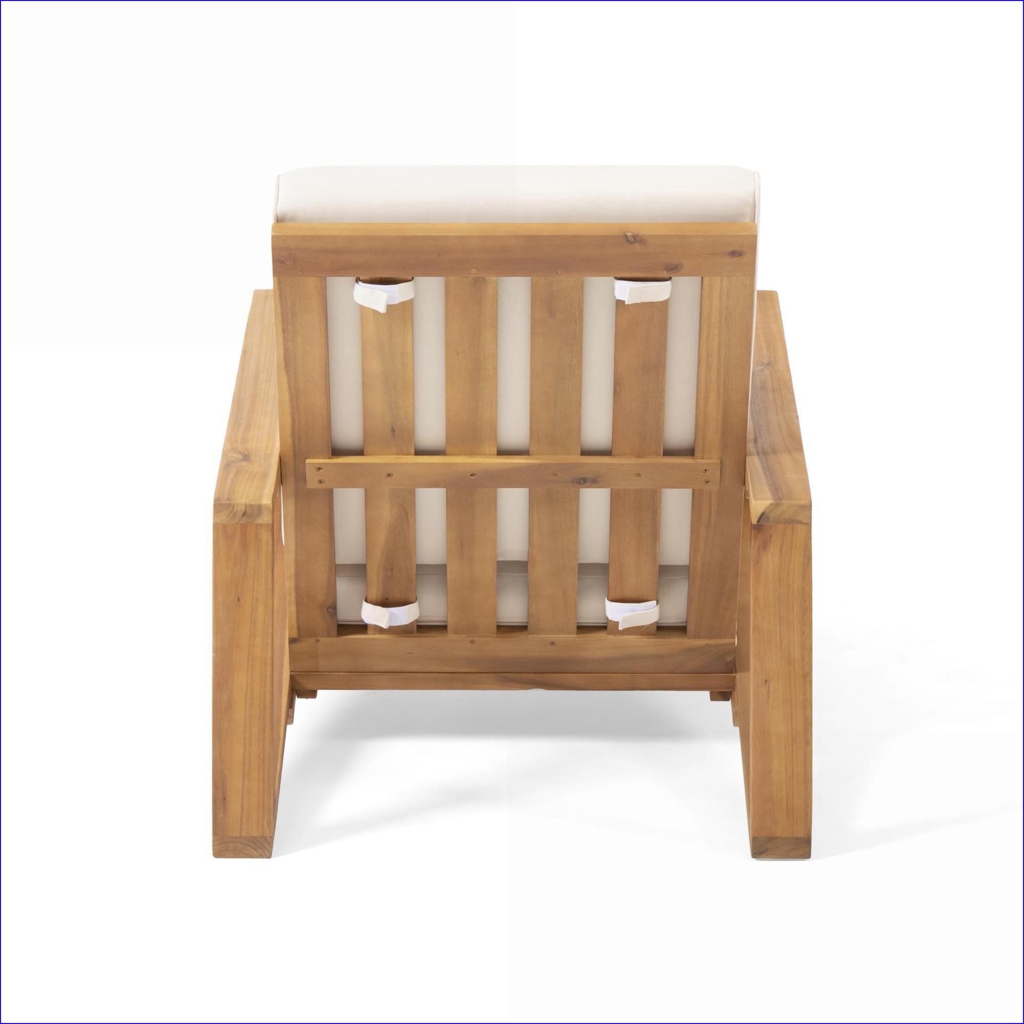 Outdoor Patio Adirondack Chair | Modern Contemporary for Backyard Poolside Fire Pit | Beige | Acacia Wood