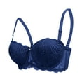 thumbnail image 2 of Penkiiy Women's Lightly Padded Balconette Bra T-shirt Supportive Underwire Plus Size Blue, 2 of 4
