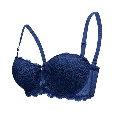 Awdenio Bras for Women Push Up Bra Lace Comfort Padded Bra Add 1 Cup Brassiere Plunge Underwire Bra Lift Up Bras