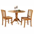 thumbnail image 1 of DLin3-OAK-W 3 Pc Kitchen Table set-Kitchen Dining nook and 2 dinette Chairs Chairs, 1 of 5