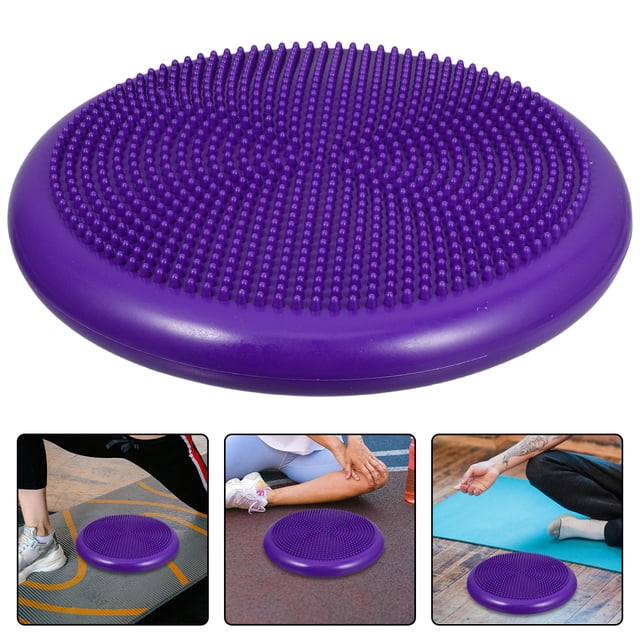 LIFKOME Inflated Wobble Cushion Balance Disc PVC Violet for Posture Correction 1Set