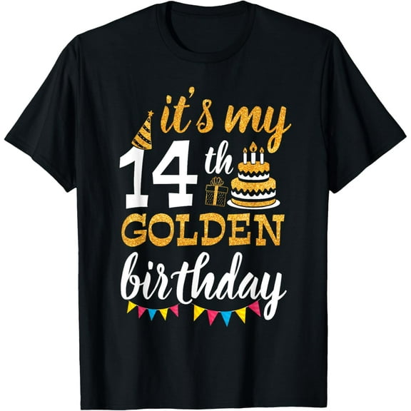 Exquisite and comfortable-It's My 14th Golden Birthday Happy Day 14 Years Old To Me T-Shirt