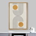 thumbnail image 2 of IDEA4WALL Framed Canvas Print Wall Art Illusion Line Art with Yellow Circles Geometric Shapes Illustrations Abstract Mid-Century Colorful for Living Room, Bedroom, Office - 24"x36" Natural, 2 of 5
