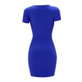 thumbnail image 4 of Summer Dresses for Women Under $10 Fashion Casual Color V-Neck Sexy Slim Short Sleeve Dress, 4 of 6