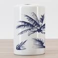 thumbnail image 3 of Psychedelic Ceramic Toothbrush Holder, Silhouette of Coconut Palm Tree with Psychedelic Details Dreamy Nature Theme Design, Versatile Countertop for Bathroom, 4.5" X 2.7", Indigo, by Ambesonne, 3 of 4