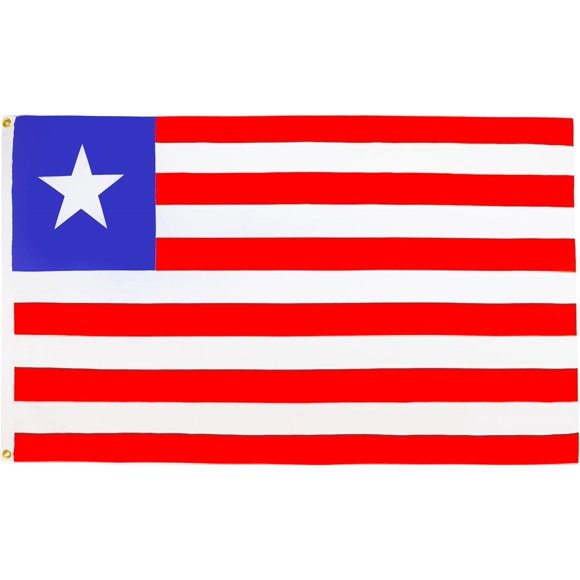 2024 Paris Olympics Liberia Flag - 3x5 Ft - 100D Polyester Liberian Banner with Two Metal Grommets - Fade Resistant - Vivid Colors - 3' x 5' Feet - 150x90 Cm High quality