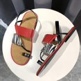 thumbnail image 7 of Anuirheih Fashion Women's Shoes Breathable Zebra-stripe Flat Outdoor Leisure Sandals Sandals Women (Red), 7 of 7