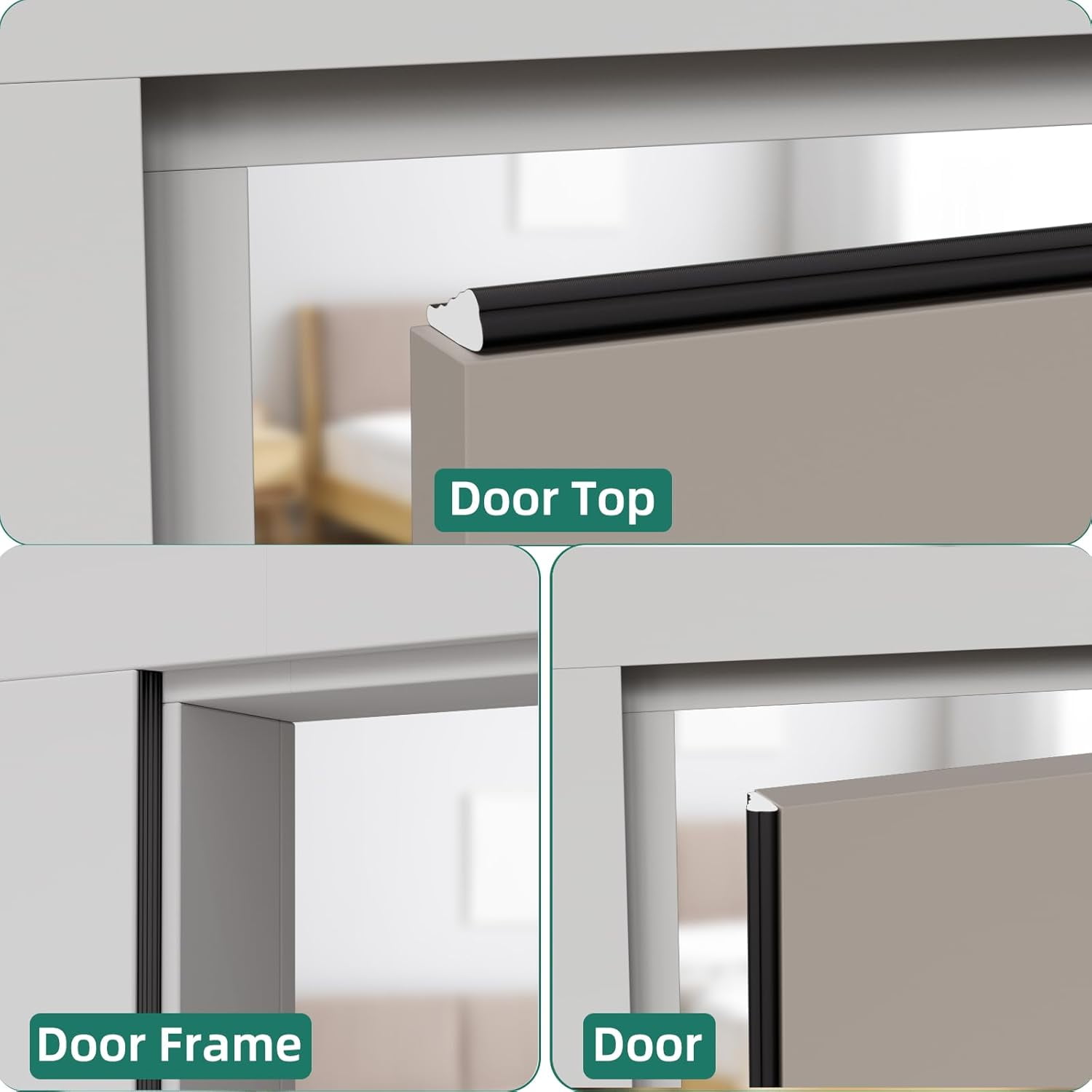 Weather Stripping Door Seal Strip, 49 FT Wedge Window Seal, Winter Insulation Weatherproof Foam Tape, Soundproof Noise Reduction Light Blocker for Exterior Door Frame & Door Gap Filler