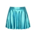 thumbnail image 6 of Kiapeise Women's Shiny Mini Skirt High Waist Solid Color Reflective Pleated Skirt for Club Party, 6 of 8