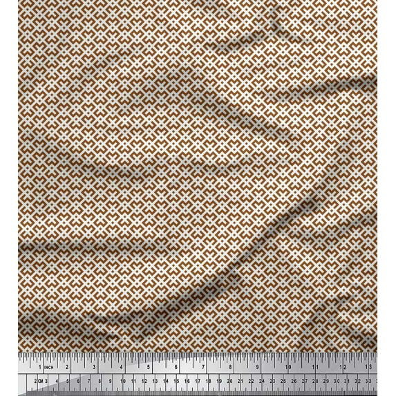 Soimoi Brown Viscose Chiffon Fabric Abstracts Abstract Print Fabric by the Yard 42 Inch Wide