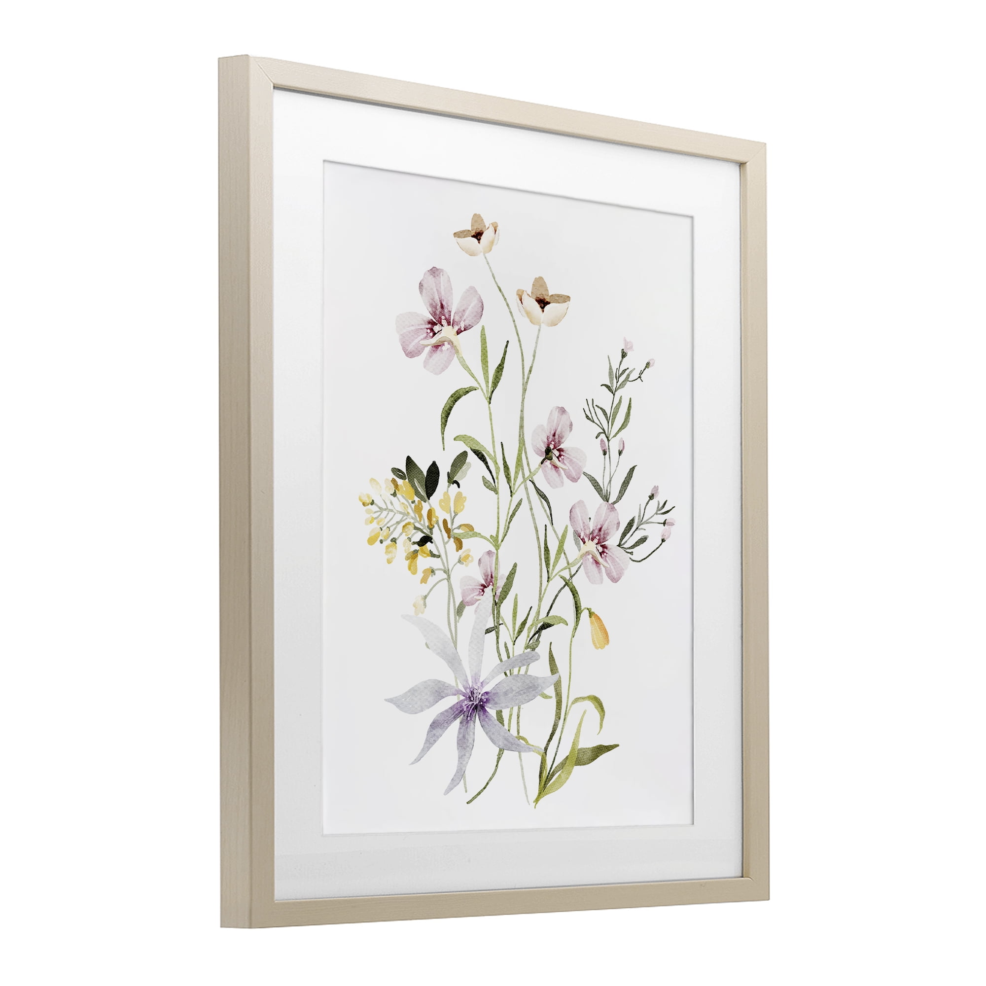 Floral Foliage Bundle Birch Framed Print Under Glass, design by Lettered and Lined