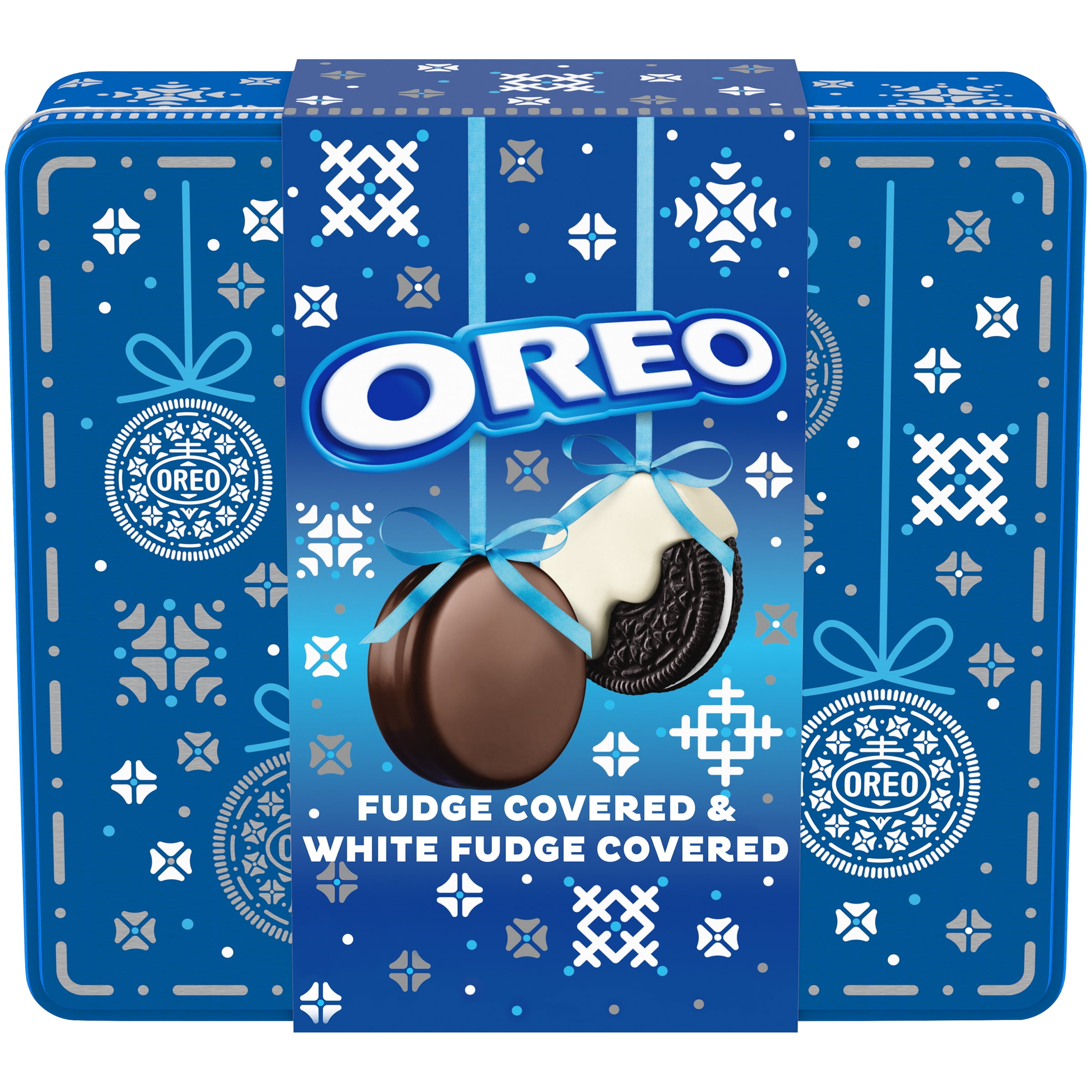 OREO Fudge and White Fudge Covered Chocolate Sandwich Cookies, Original Flavor Creme, Holiday