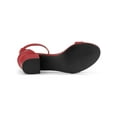 thumbnail image 5 of BLISSFUL STEP Women's Shoes Open Toe Block Heel Ankle Strap Sandals Red 9.5, 5 of 8