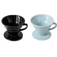thumbnail image 2 of 1pc Ceramic Cone Shape Design Coffee Filter Cup Coffeepot Handmade Coffee Maker for Home Office (Sky-blue for 1-2 People Use), 2 of 6