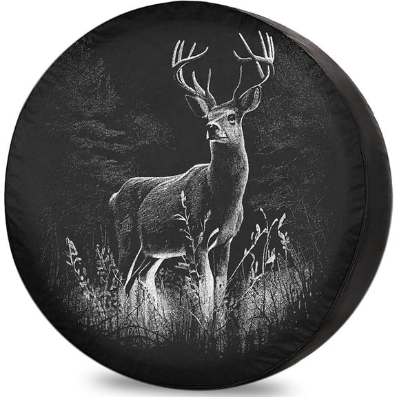 Spare Tire Cover Deer in Nature Realistic RV Camping Accessories for Spare Tire Weatherproof Universal for Trailer Van SUV Travel Trailer