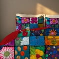 thumbnail image 4 of Davulos Plaid Floral Patchwork Quilt Set Queen Size,3 Pieces Soft Microfiber Summer Bedspread Coverlet Bedding Set for All Season, 4 of 8