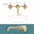 thumbnail image 4 of 2 Handle Wall Mount Bathroom Faucet and Rough-in Valve Included, 4 of 8