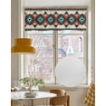 thumbnail image 4 of Aztec Vintage Kitchen Valances for Windows Farmhouse Linen Window Valance Curtain for Living Room Window Treatment Boho Geometric Red Modern Abstract Valance Rod Pocket Topper Drape, 42 x 18 Inch, 4 of 6