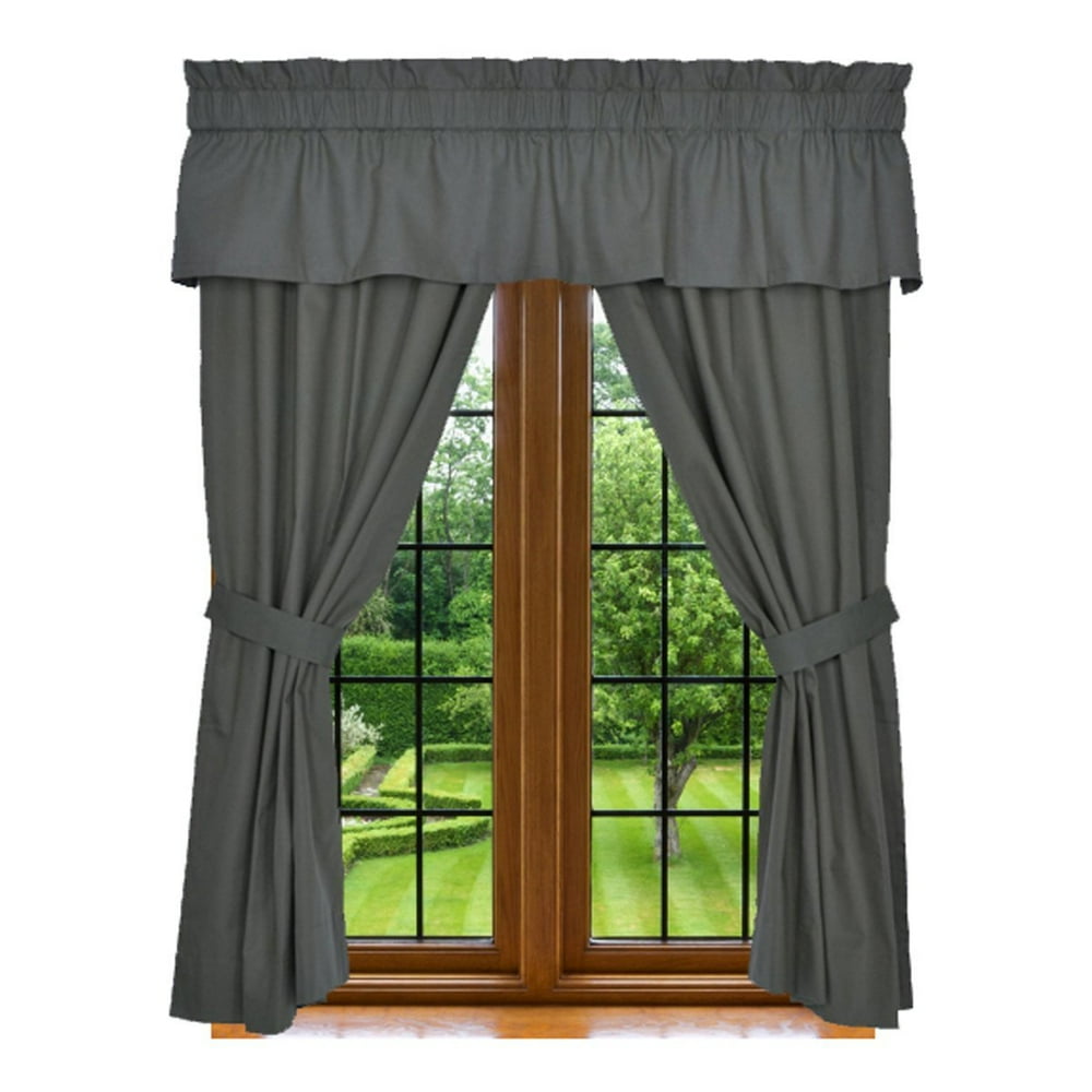 Modern Bedding Collection, Charcoal Gray Window Curtain., 5 piece set