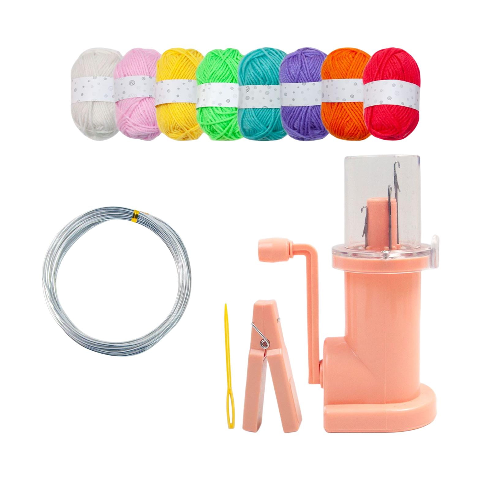 Hand Knitting Machine Compact Manual Portable DIY Darning Patching Tool set Pink