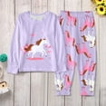 thumbnail image 5 of Utlike Girls Pajamas Set Winter Sleepwear Set Long Sleeve Pyjamas With Cartoon White Horse Print Loungewear For Kids Soft Two Piece Outfit Softness Girl Home Clothes Size 2 Years-3 Years, 5 of 5