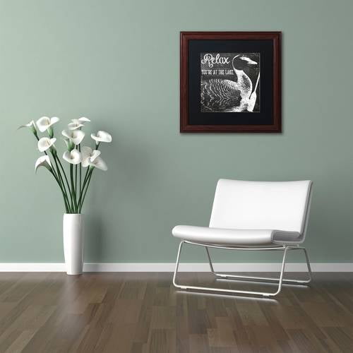 Trademark Fine Art "Lake House IV" Canvas Art by Color Bakery Black Matte, Wood Frame