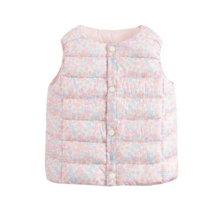 

Dadaria Toddler Jacket 12Months-5Years Toddler Baby Boys Girls Pattern Cute Duck-down Windproof Keep Warm Vest Coat Pink 4-5 Years Toddler
