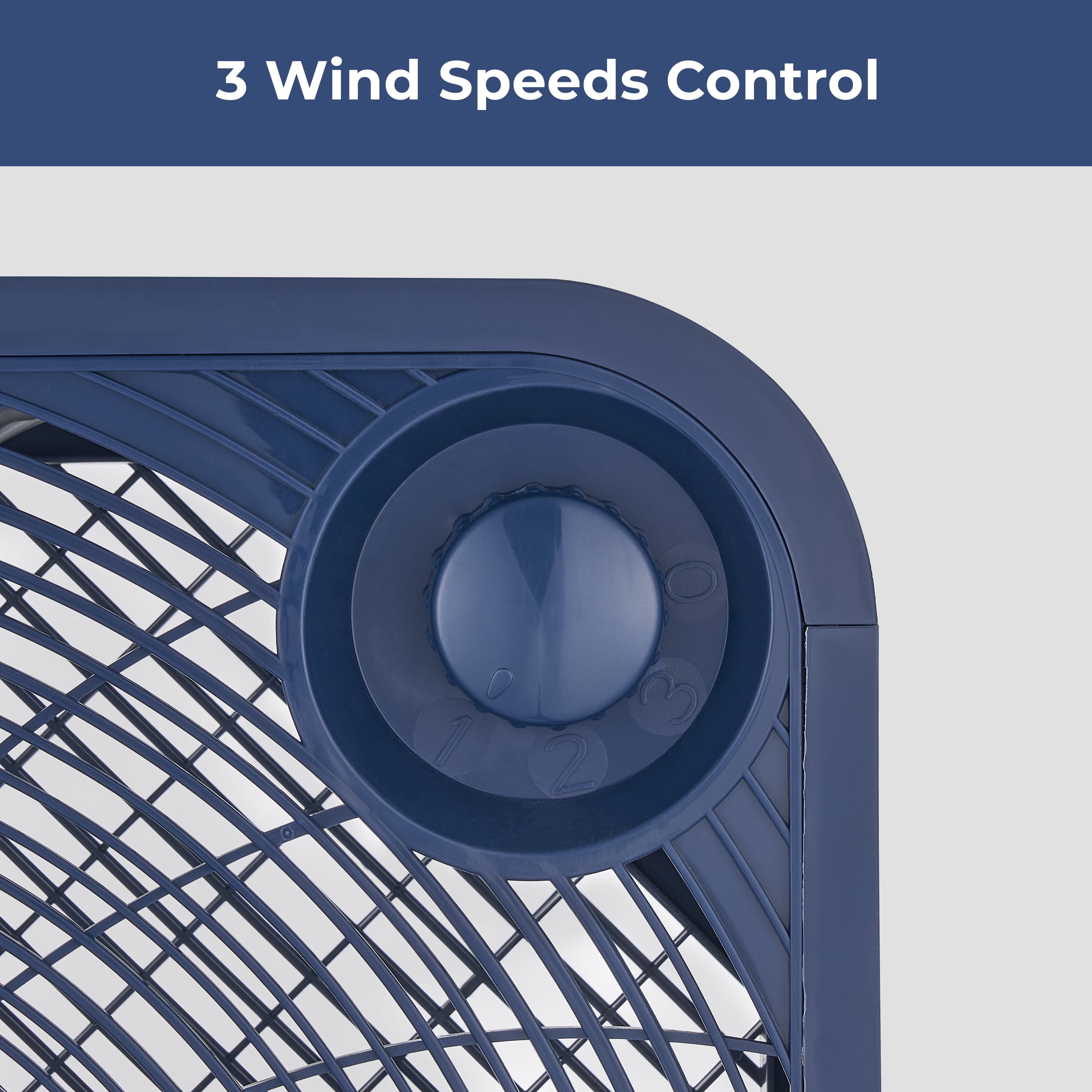 Mainstays 20-inch 3-Speed Box Fan, Washed Indigo, FB50-16HNV